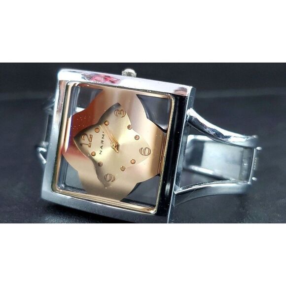 Accessories - Narmi Ladies Square Stainless Steel Japan Mvmt Women's Cuff Watch
